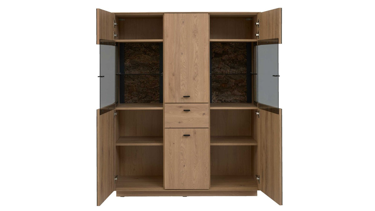 Interliving Highboard Serie 2025 in Wildeiche mit Türen und Schubladen
