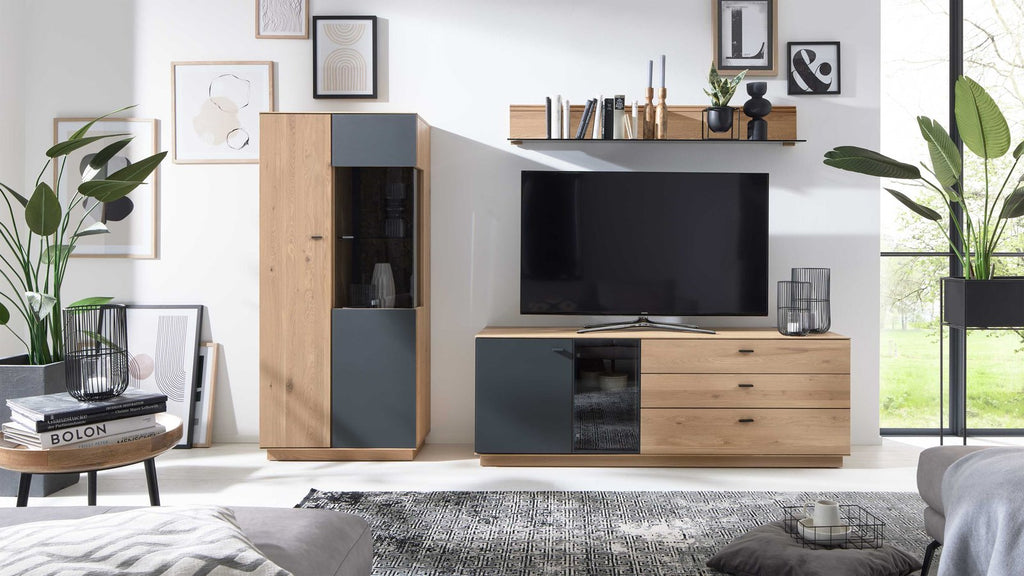 Interliving Wohnkombination Vitrine Lowboard Wandregal