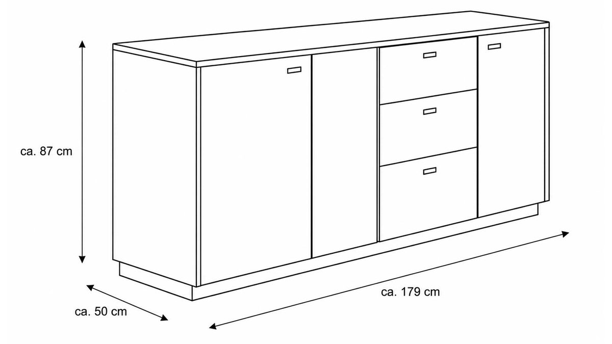 Interliving Sideboard Serie 2025 in Wildeiche mit Türen, Schubladen und Klappe