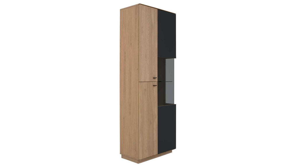 Interliving Wohnkombination Serie 2025 in Wildeiche mit Vitrinen und TV-Element