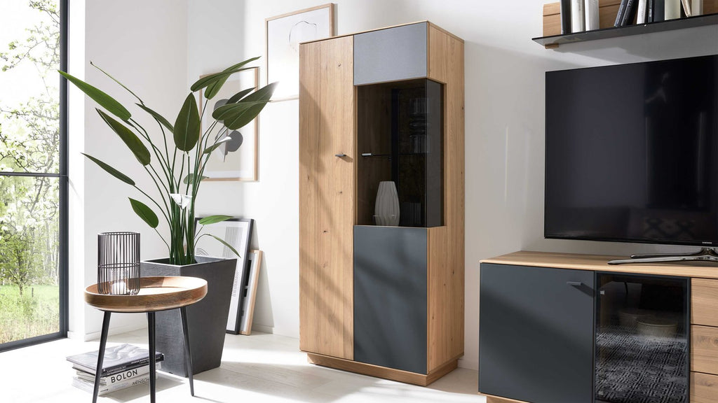 Interliving Highboard-Vitrine Wildeiche