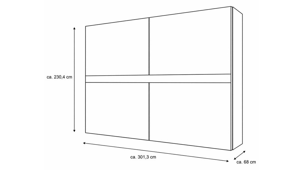 Schwebetürenschrank Serie 1207 Griffleiste