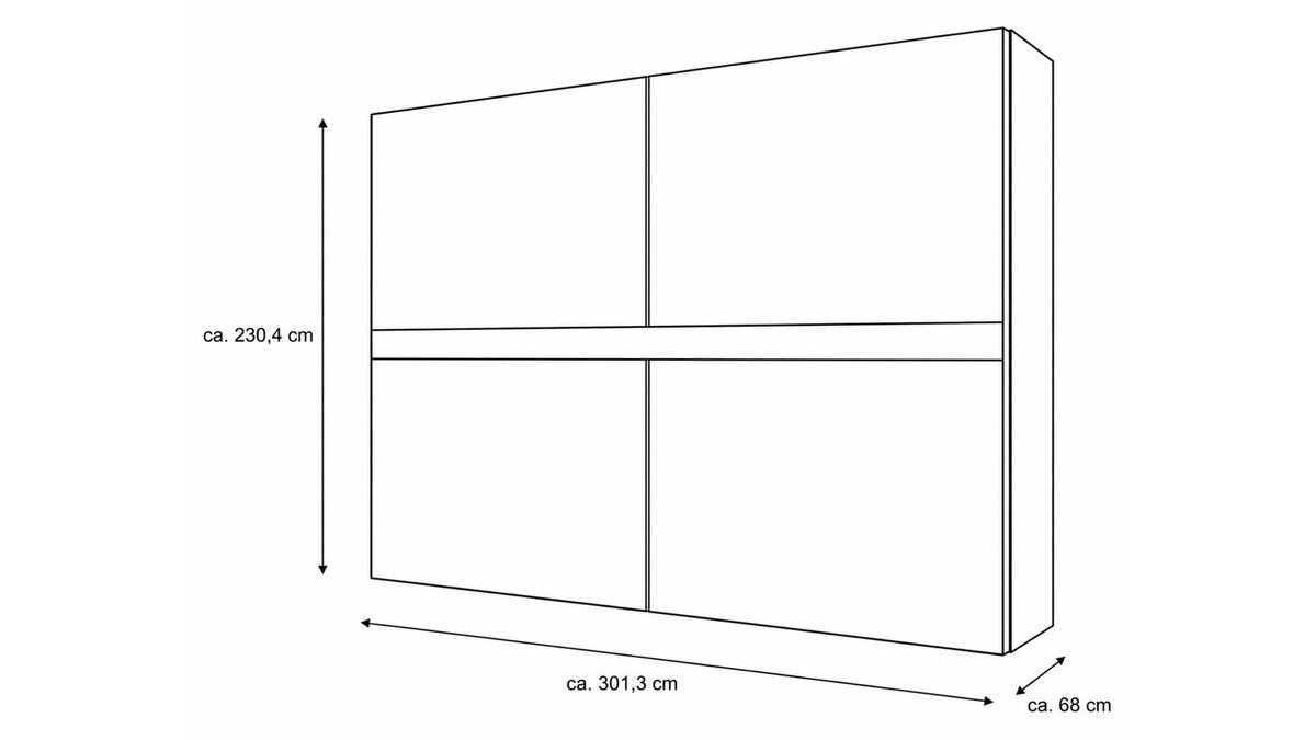 Schwebetürenschrank Serie 1207 Griffleiste