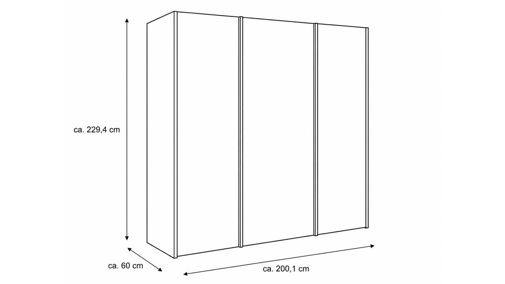 Drehtürenschrank Serie 1207 Griffleiste