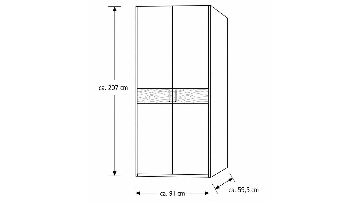 Kleiderschrank mit TV-Nische Detail
