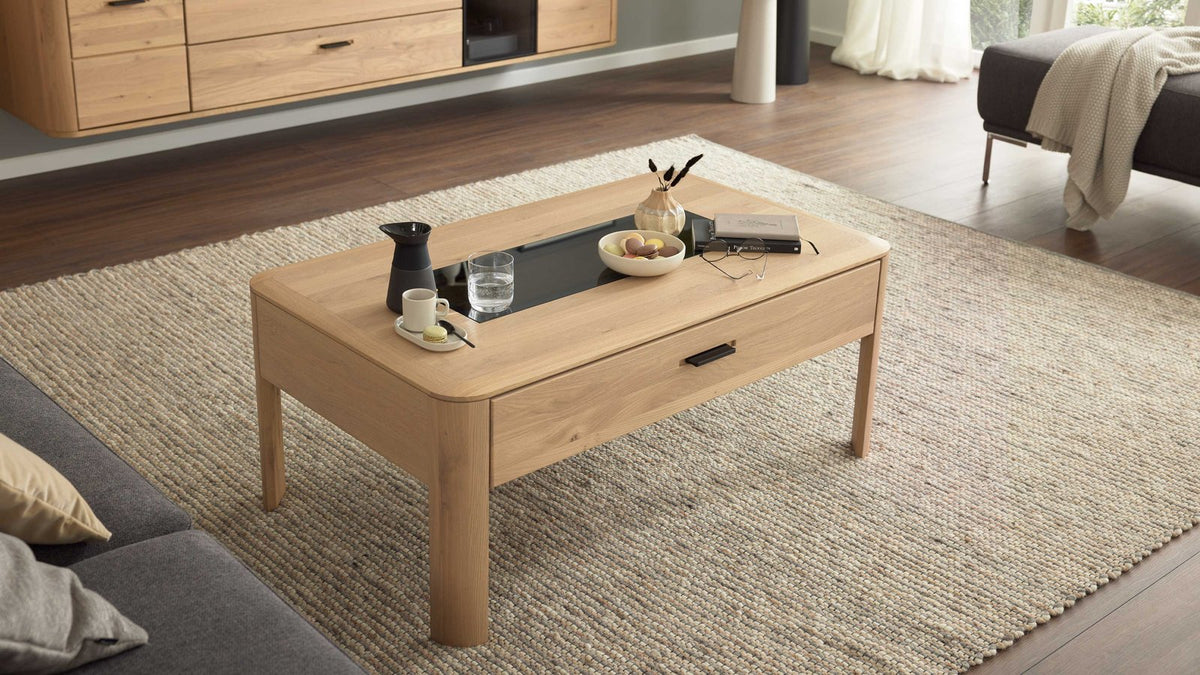 Interliving Couchtisch Wildeiche mit Steinfurnier