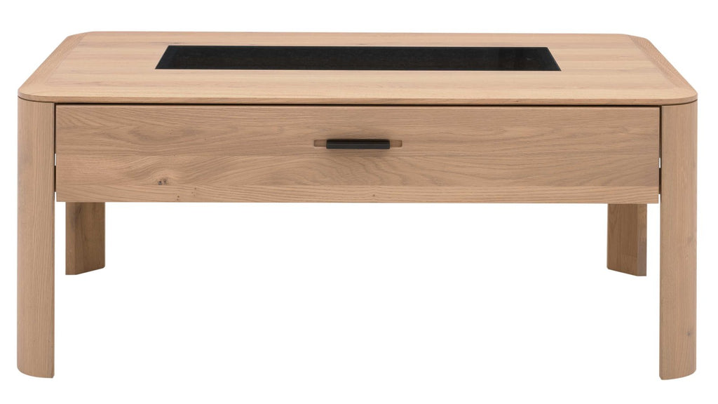 Interliving Couchtisch Serie 2029 in Wildeiche mit Steinfurnier und Schublade