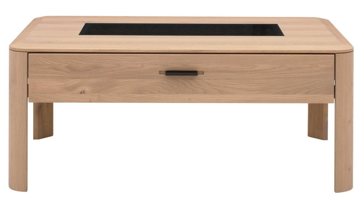 Interliving Couchtisch Serie 2029 in Wildeiche mit Steinfurnier und Schublade