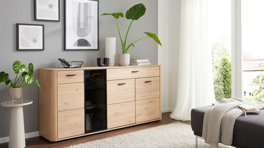 Interliving Sideboard Wildeiche mit Steinfurnier