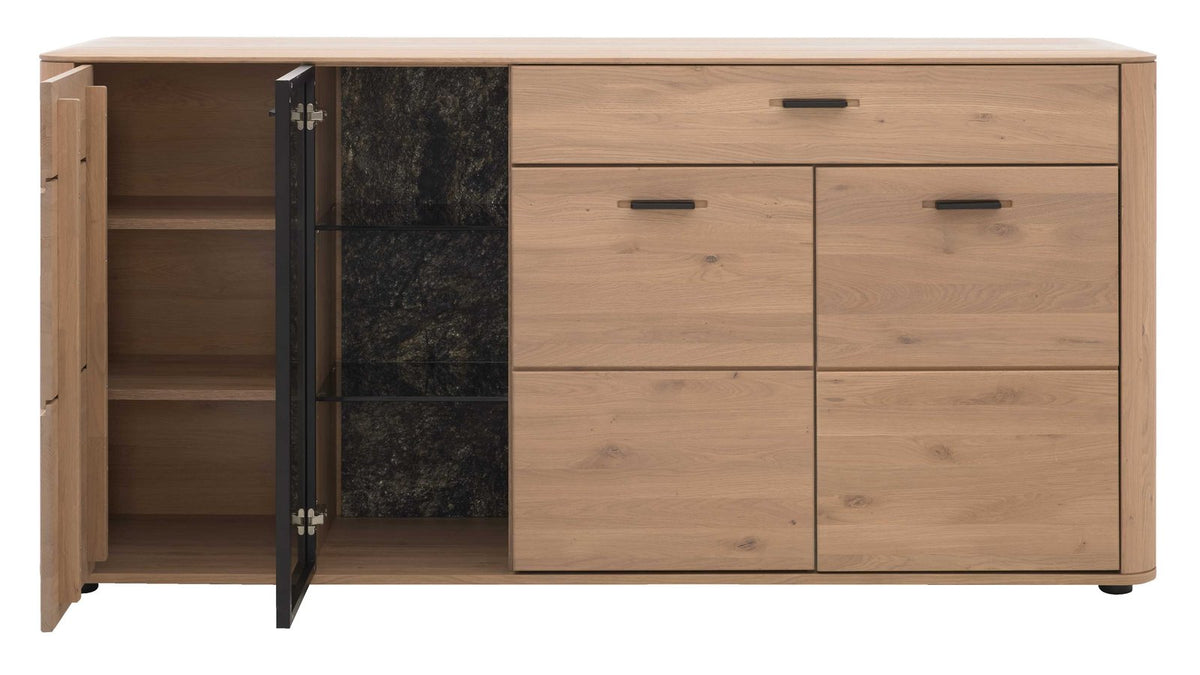 Interliving Sideboard Serie 2029 in Wildeiche mit Steinfurnier-Akzenten