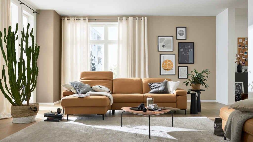 Interliving Serie 4064 – Ecksofa Microfaser Kurkuma