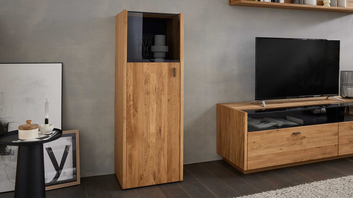Interliving Highboard-Vitrine Asteiche