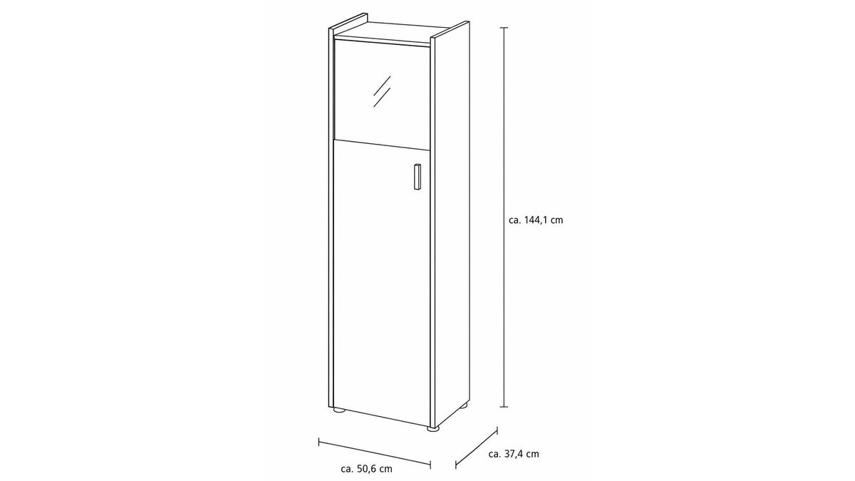 Interliving Highboard-Vitrine Serie 2027 in Asteiche mit Schwarzglas