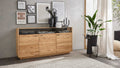 Interliving Sideboard Asteiche Schwarzglas
