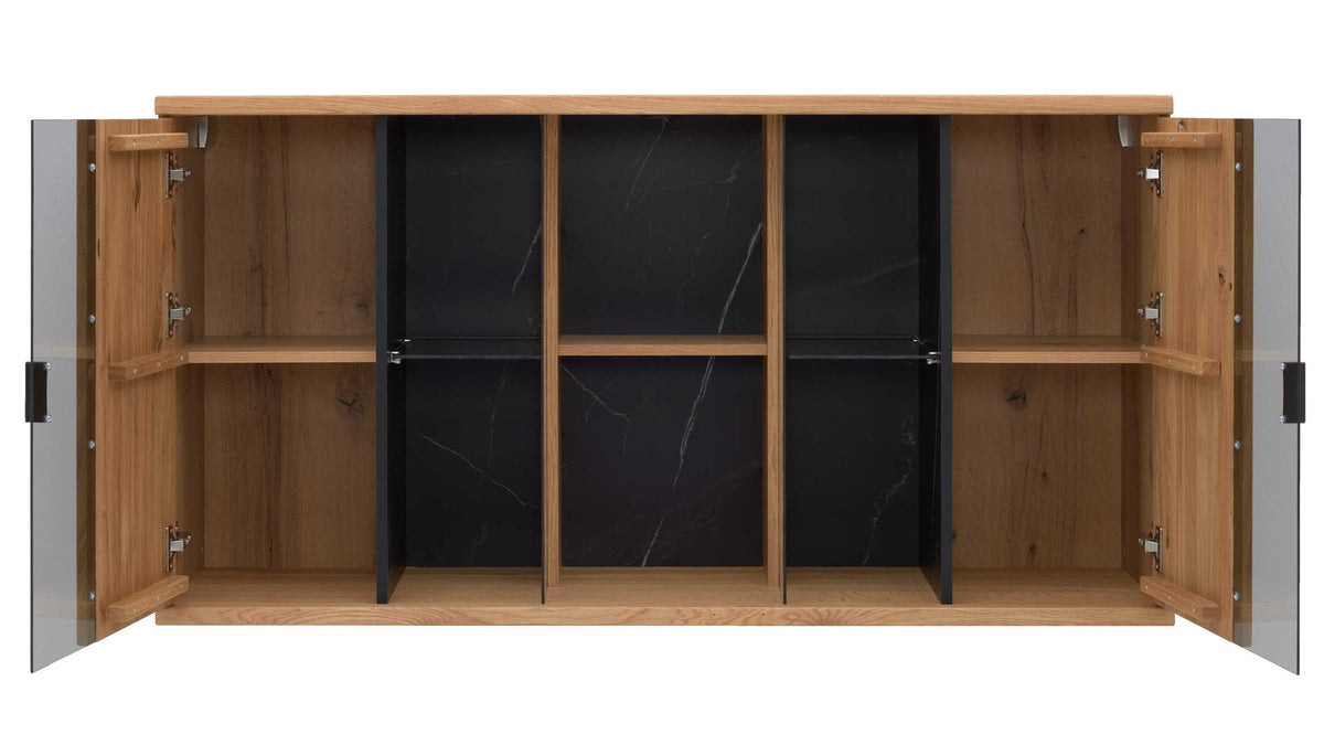 Interliving Wohnkombination Serie 2027 in Asteiche mit Hängevitrine