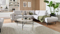 Interliving Serie 4255 – Ecksofa Cord-Optik Hellgrau