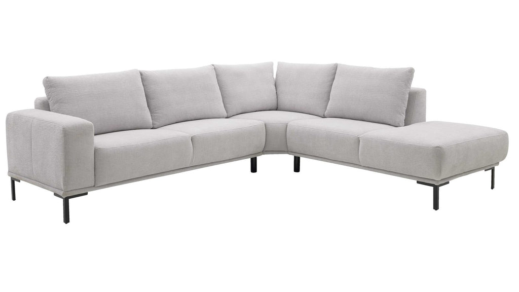 Interliving Serie 4255 – Ecksofa Cord-Optik Hellgrau