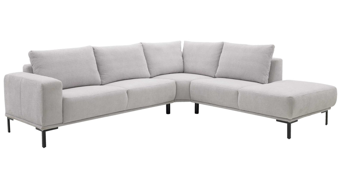 Interliving Serie 4255 – Ecksofa Cord-Optik Hellgrau