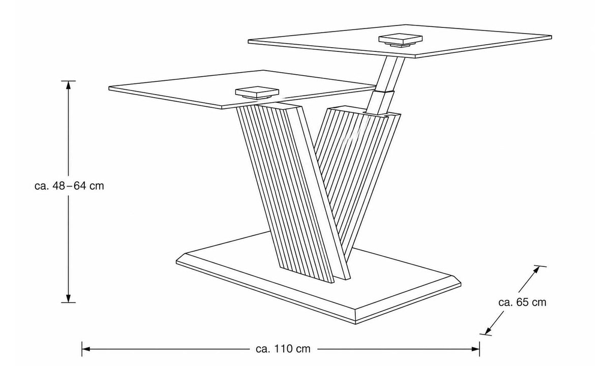 Couchtisch Serie 6226 X-Gestell