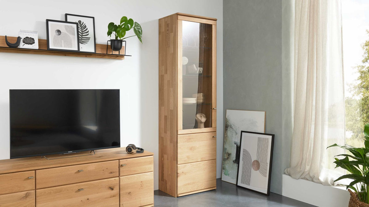 Interliving hohe Vitrine Wildeiche