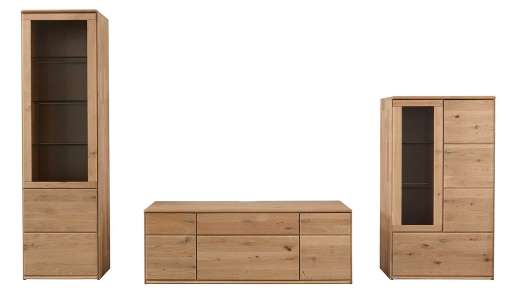 Interliving TV-Board mit zwei Vitrinen Serie 2028 in Wildeiche