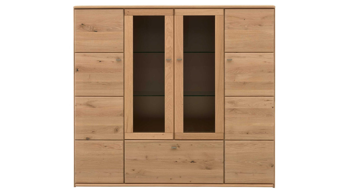 Interliving Highboard mit zwei Vitrinenfächern