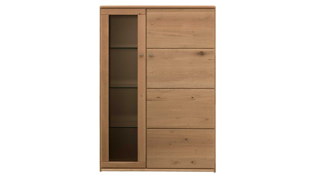 Interliving Highboard mit Vitrinenfach Wildeiche