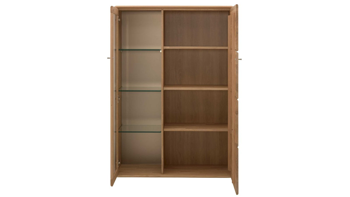 Interliving Highboard Serie 2028 mit Vitrinenfach in Wildeiche