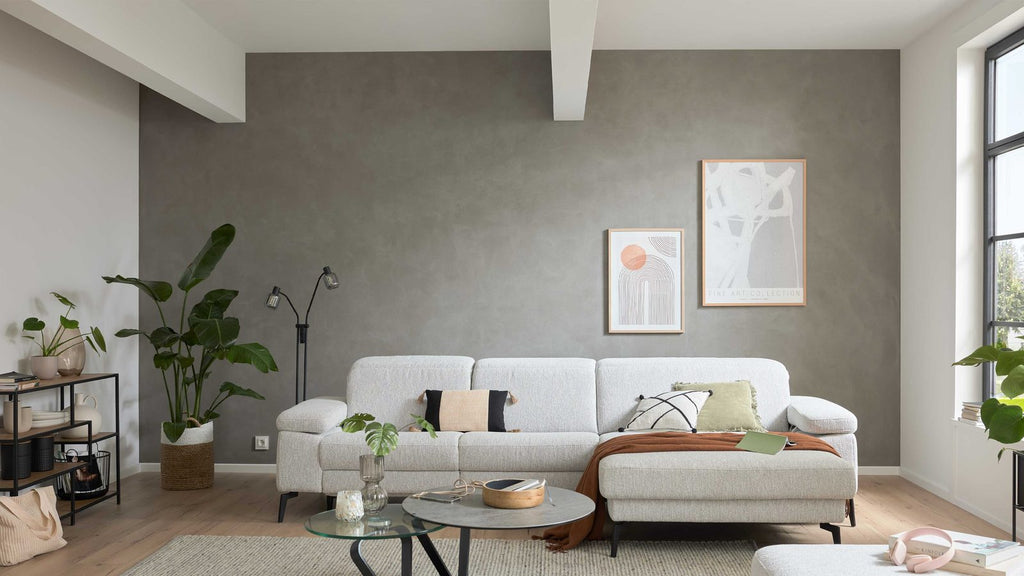 Interliving Serie 4065 – Ecksofa Stoff Weiß