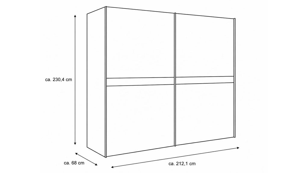 Schwebetürenschrank Weiß Griffleiste