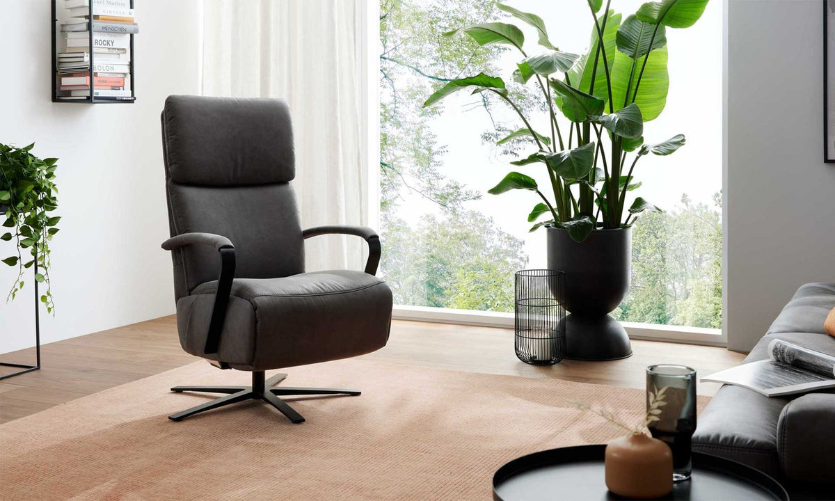 Relaxsessel Stoff Dunkelgrau