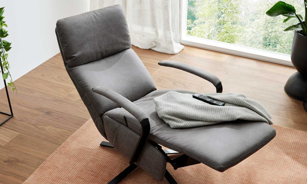 Relaxsessel Stoff Dunkelgrau