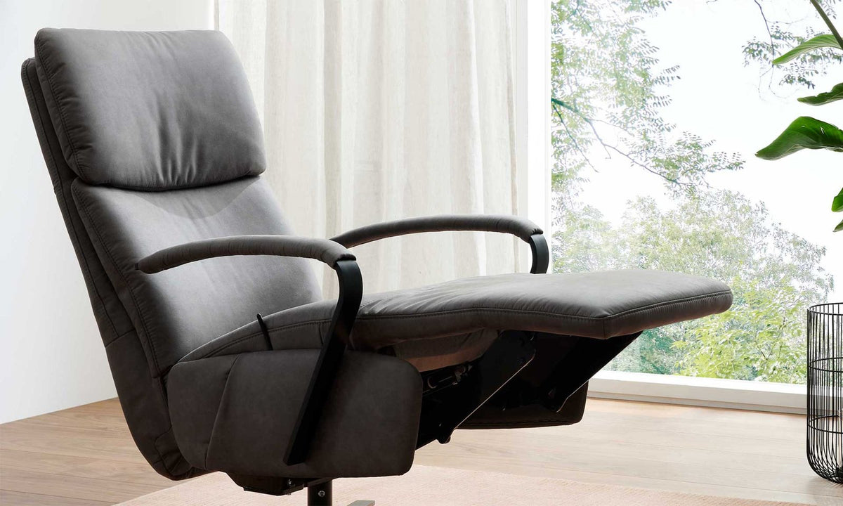 Relaxsessel Stoff Dunkelgrau