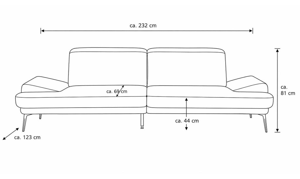 Interliving Serie 4460 – Zweisitzer-Sofa Stoff Dunkelgrau