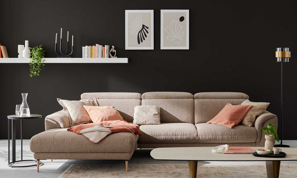 Interliving Serie 4461 – Ecksofa Stoff Sand meliert