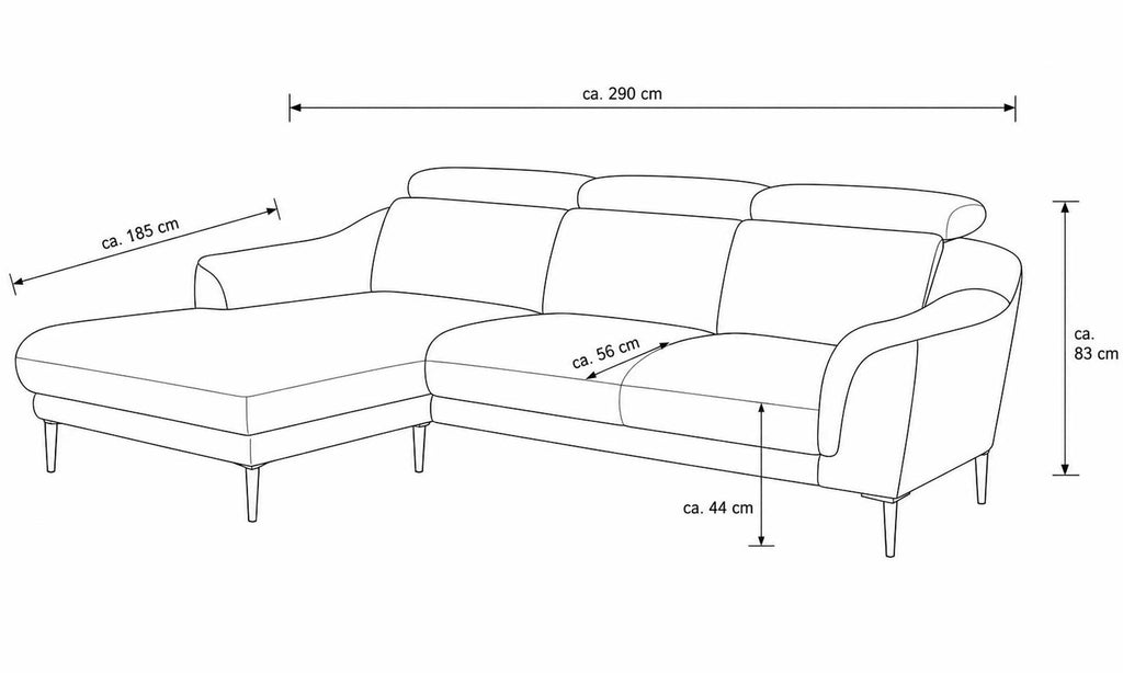 Interliving Serie 4461 – Ecksofa Stoff Sand meliert