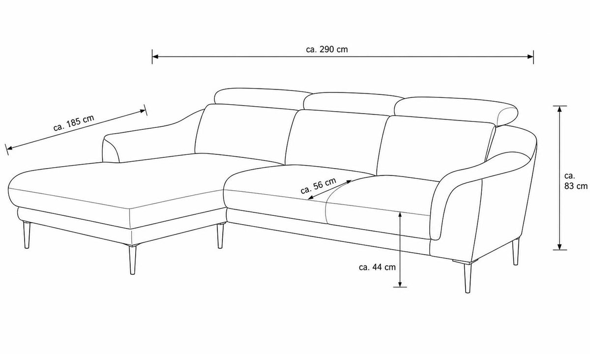 Interliving Serie 4461 – Ecksofa Stoff Sand meliert