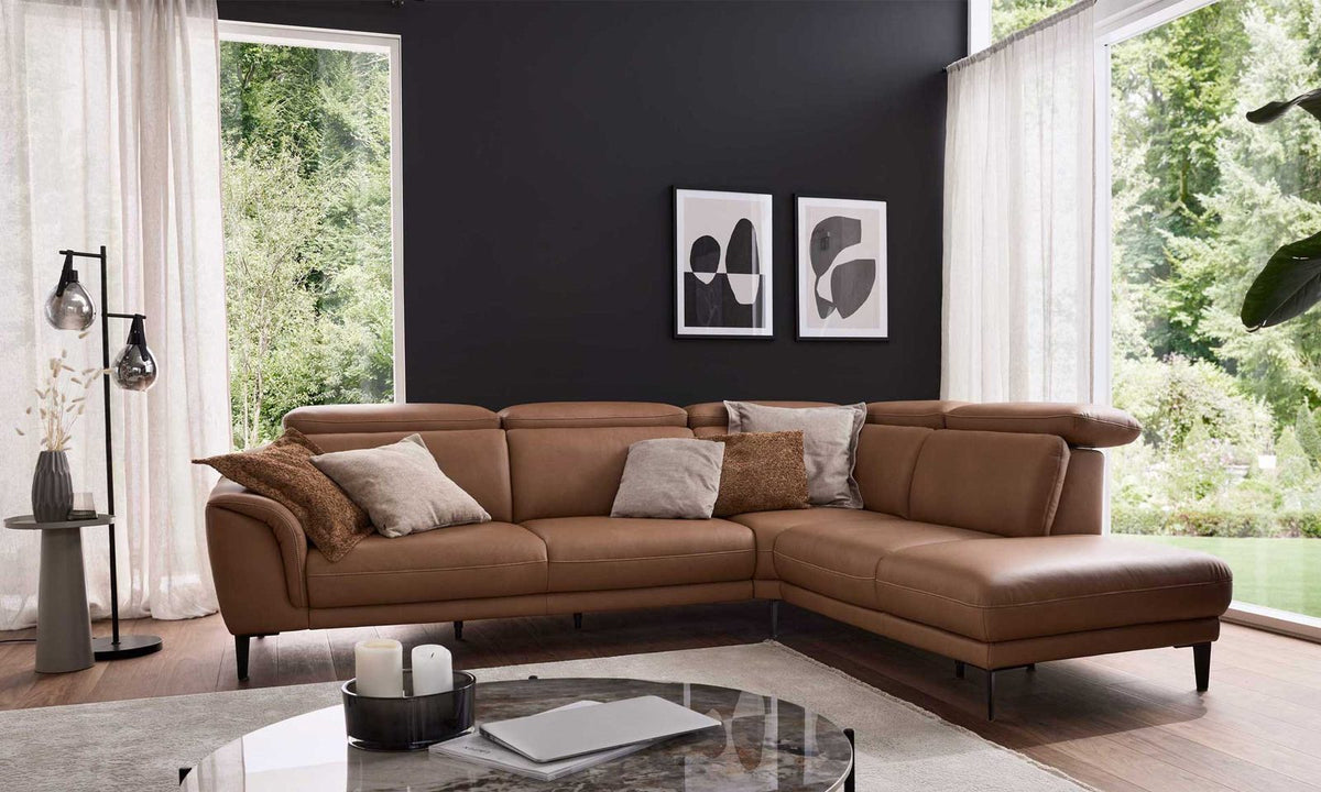 Interliving Serie 4461 – Ecksofa Leder Haselnussbraun