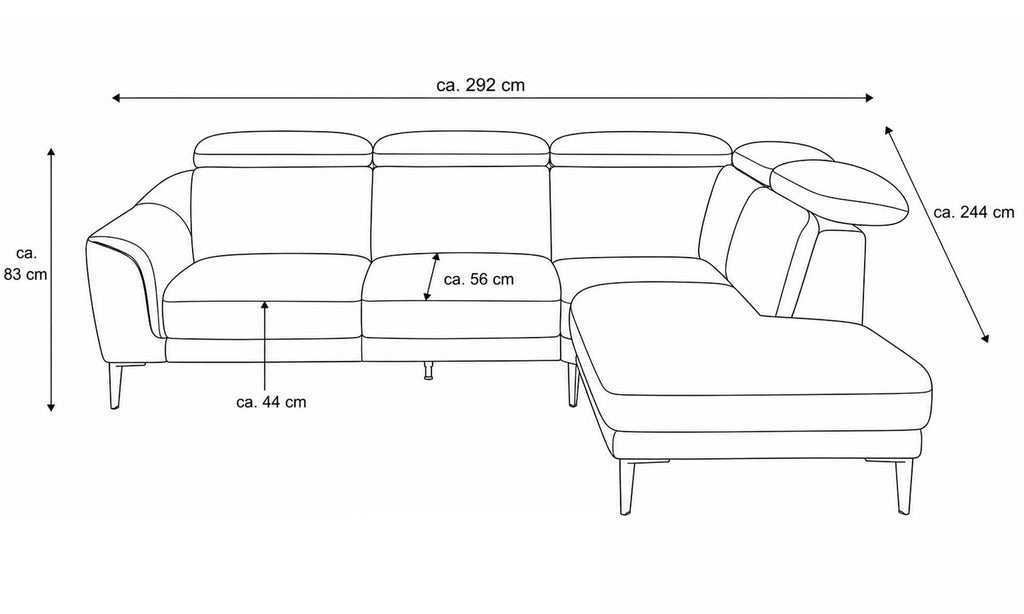Interliving Serie 4461 – Ecksofa Leder Haselnussbraun