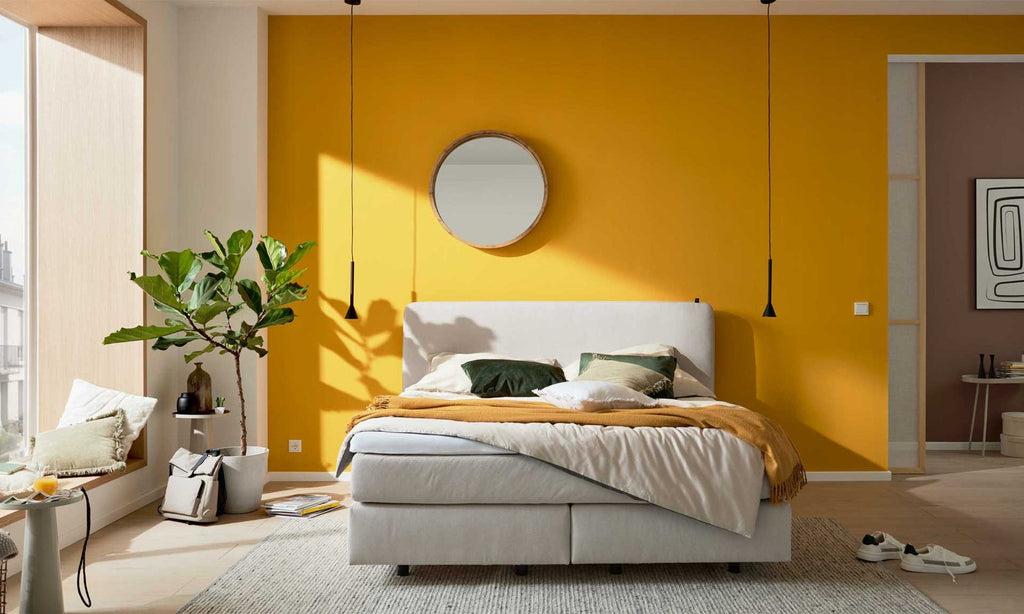 Boxspringbett Serie 1420 in hellem Beige
