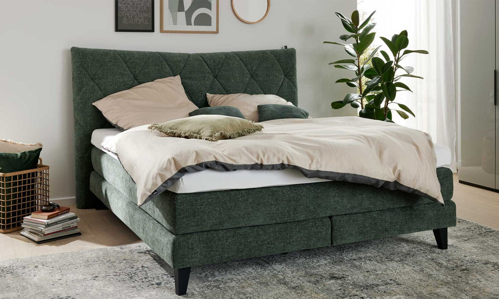 Boxspringbett Serie 1420 in Moosgrün