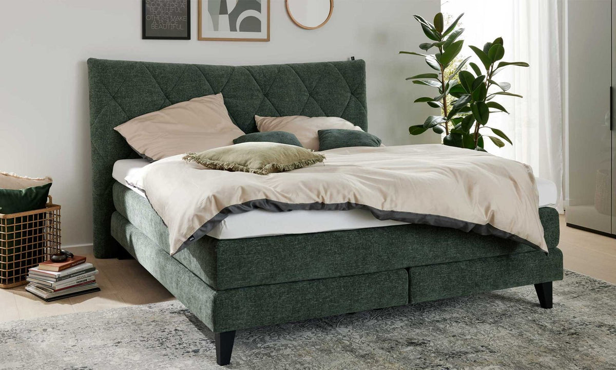 Boxspringbett Serie 1420 in Moosgrün