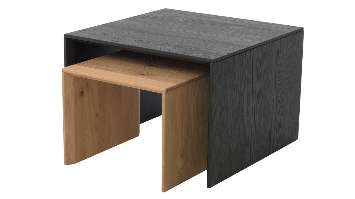 Interliving Couchtisch-Set Serie 2033 in Schwarz und Asteiche
