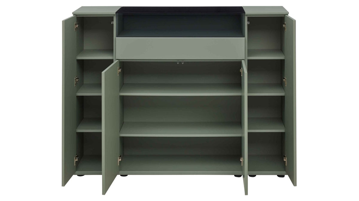 Interliving Sideboard Serie 2031 in Schilfgrün mit offenem Ablagefach