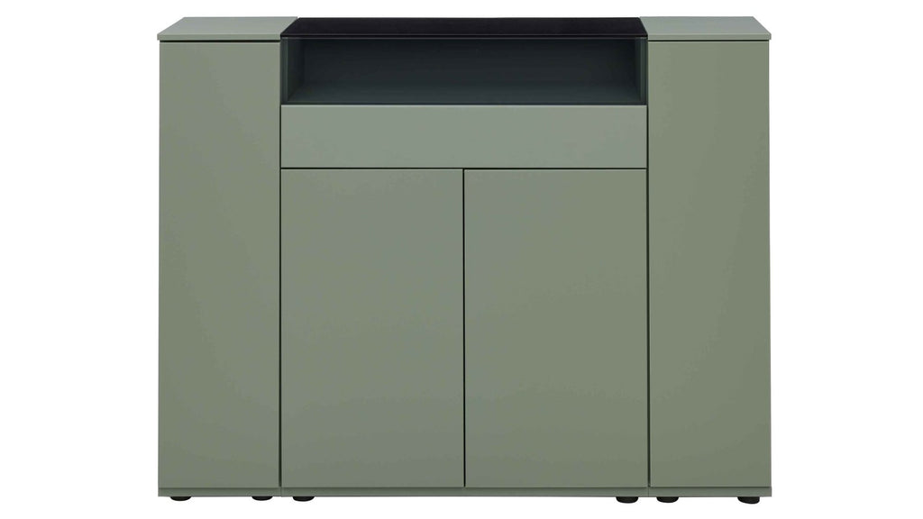 Interliving Sideboard Serie 2031 in Schilfgrün mit offenem Ablagefach