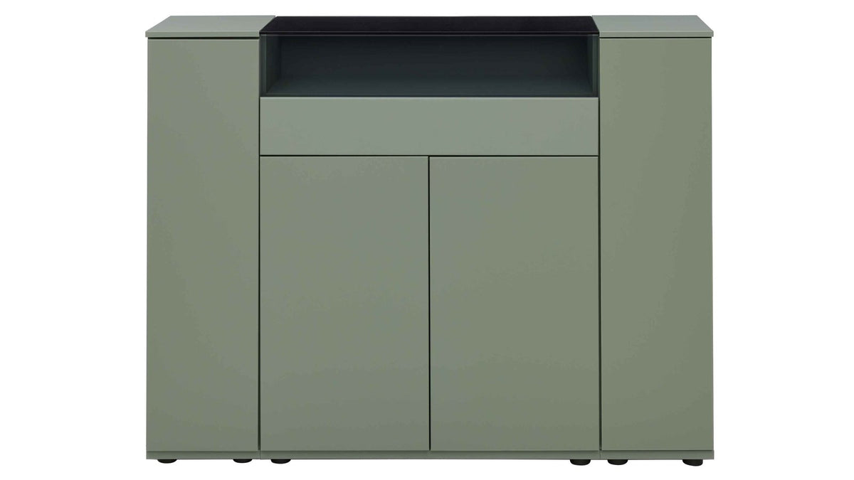 Interliving Sideboard Serie 2031 in Schilfgrün mit offenem Ablagefach