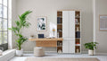 Interliving Homeoffice-Kombination Weiß Risseiche