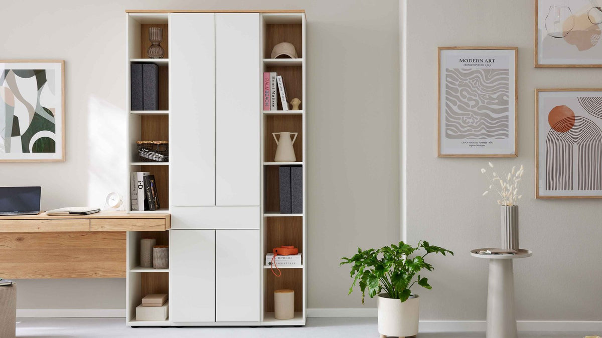 Interliving Homeoffice-Kombination Serie 2031 in Weiß und Risseiche