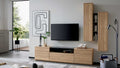 Interliving Wohnwand Mattgrau Risseiche