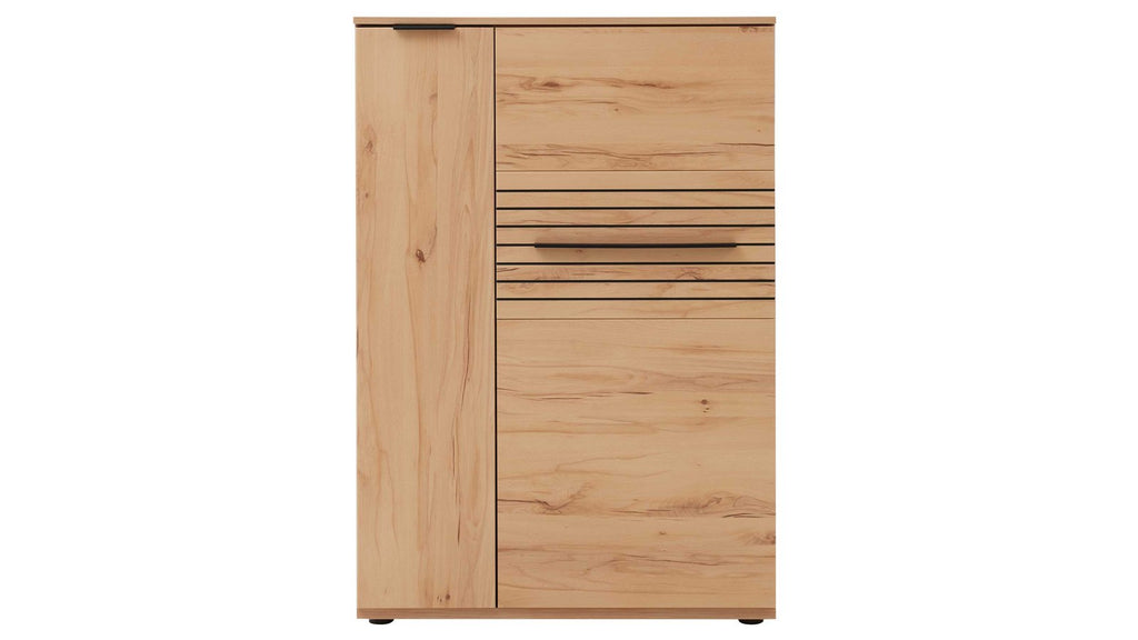 Interliving Wohnwand Serie 2032 in Risseiche mit Vitrine und Wandboard